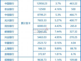 2020年上半年银行信用卡业务数据统计